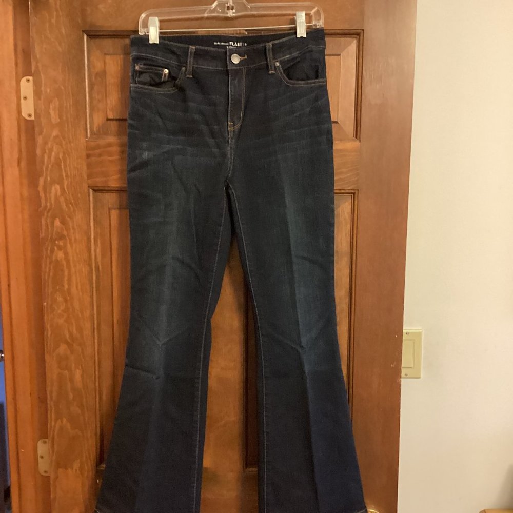Woman's Chico's Size 0R (4R) Blue Platinum Flare Jeans